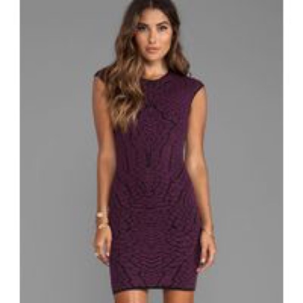 RVN Phoenix Embroidery Dress wine/black sz S